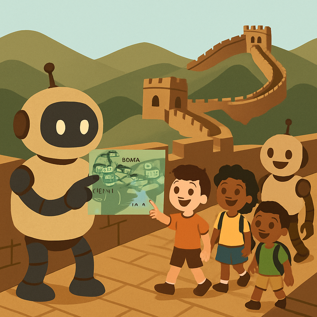 Robots At The Great Wall Paint by diamonds kits