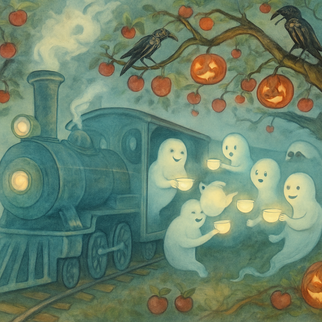Ghost Train Tea Party In The Abandoned Orchard Painting by diamonds kit