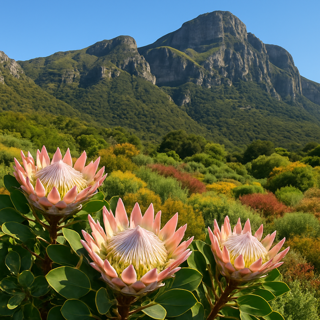 Kirstenbosch Protea Slope At Table Mountain paint by diamonds