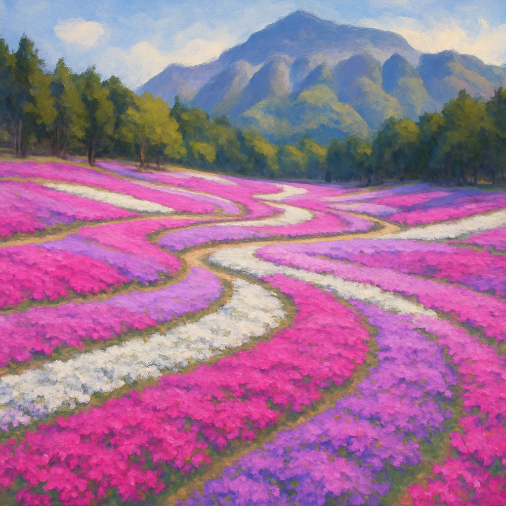 Moss Phlox Carpets At Hitsujiyama Park Painting by diamonds kit