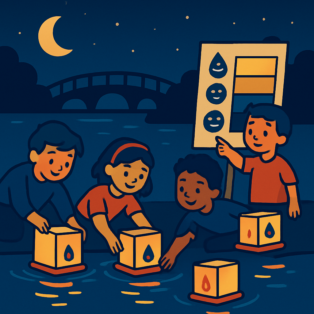 Festival Of Lanterns River Science paint by diamonds