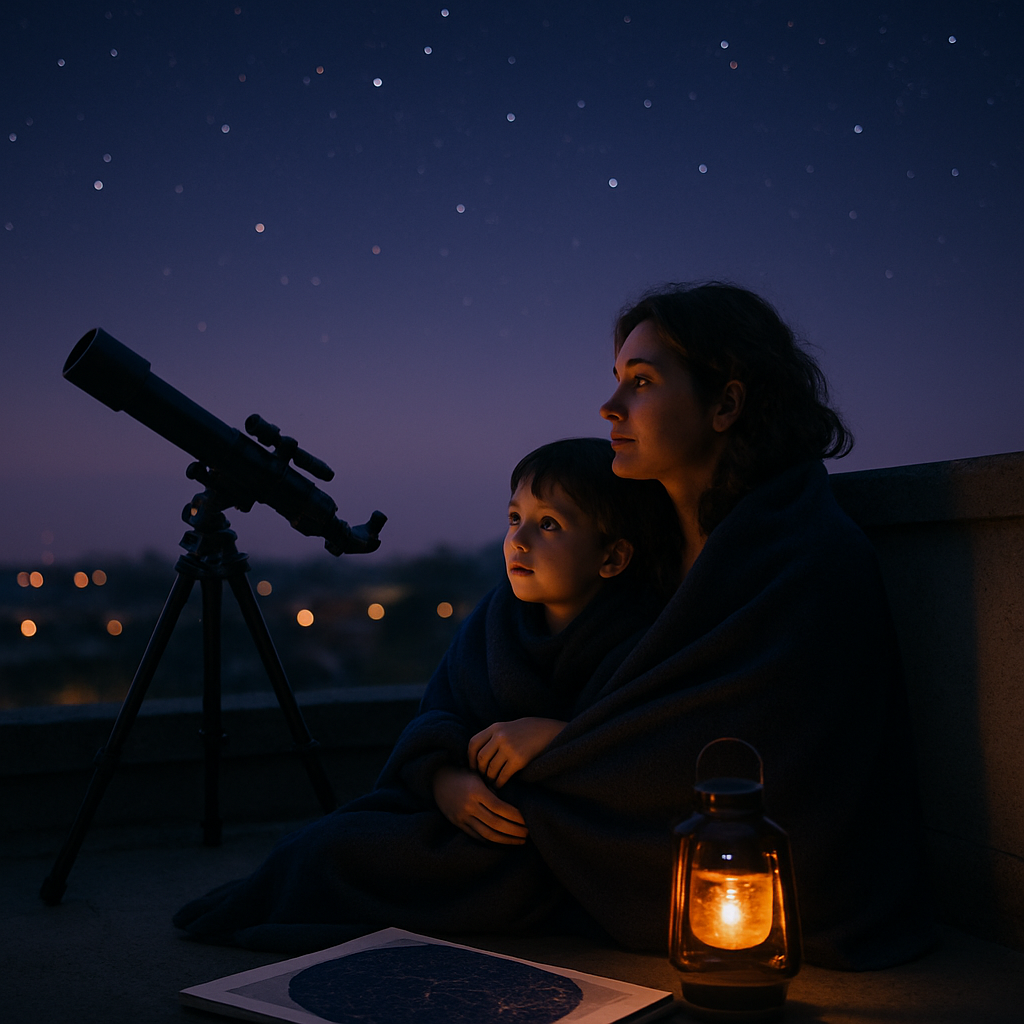 Twilight Rooftop Constellations Mapping Stars With Mom painting diamond kit