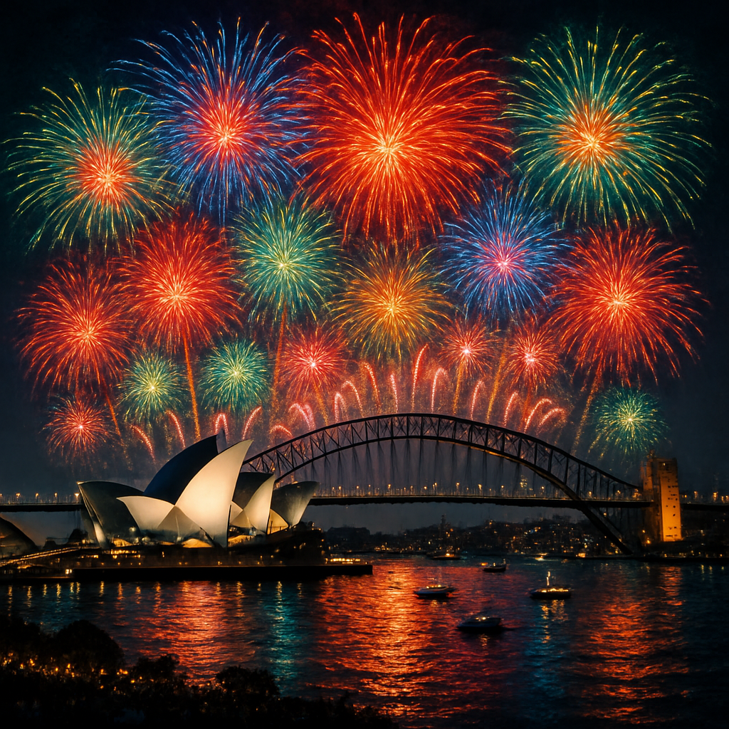 Sydney New Years Eve Harbour Celebration Sydney Australia paint by diamond
