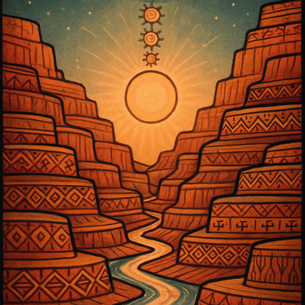 Sun Ladder Over Patchwork Canyon painting diamond kit