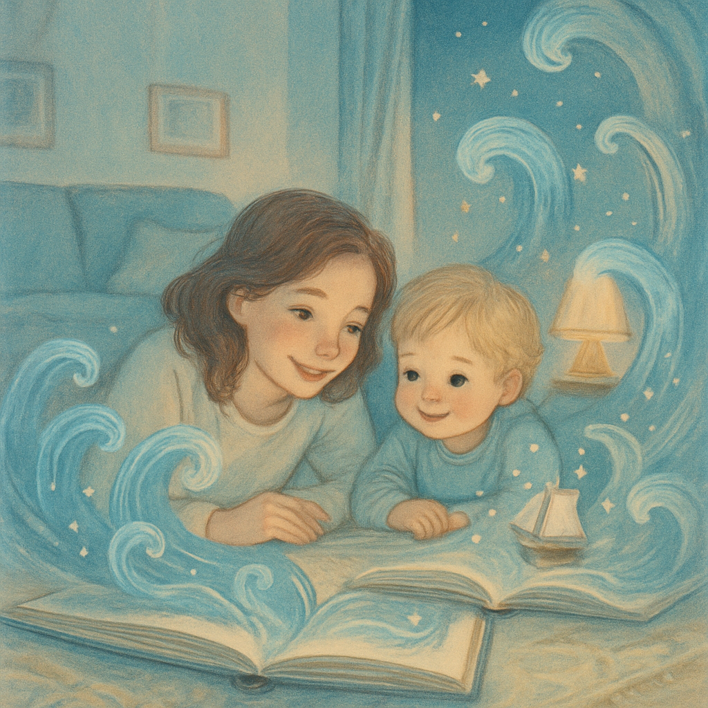 Ocean Of Stories On The Living Room Rug DIY paint by diamonds