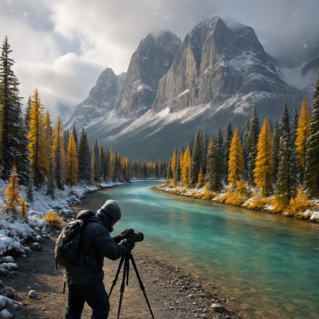First Snow In The Canadian Rockies Valley Painting by diamonds kit