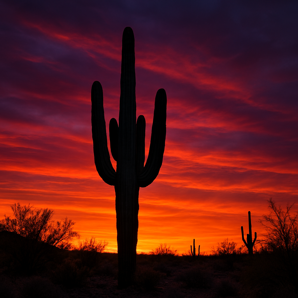 Saguaro Cactus Sonoran Sunset Paint by diamonds art
