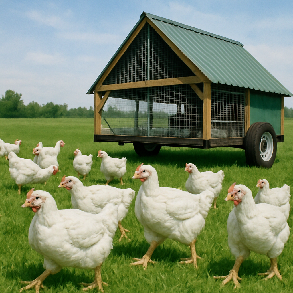 Cobb 500 Broiler Chickens On Pasture paint by diamond