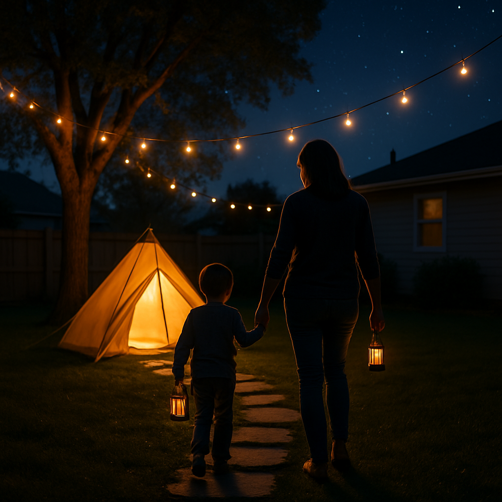 Starlit Path To The Backyard Tent painting diamond kit