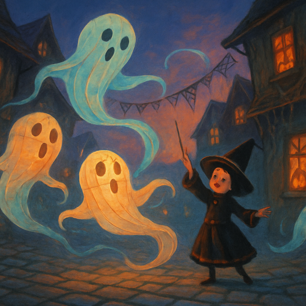 Midnight Parade Of Paper Lantern Ghosts DIY paint by diamonds