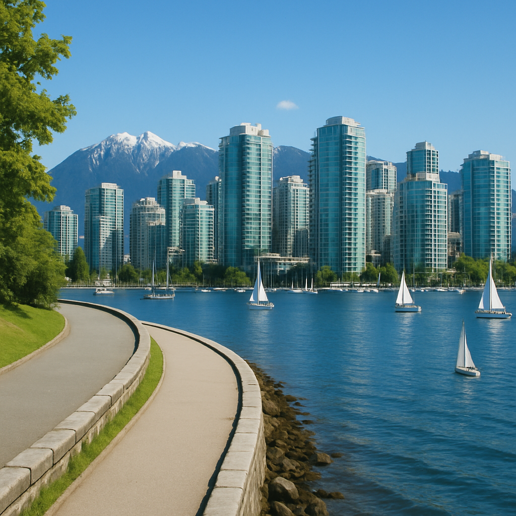 Vancouver Downtown And Seawall Vancouver Canada DIY paint by diamonds