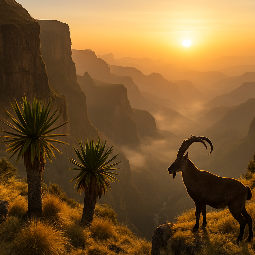 Sunrise Over The Simien Escarpment Ethiopian Highlands paint by color