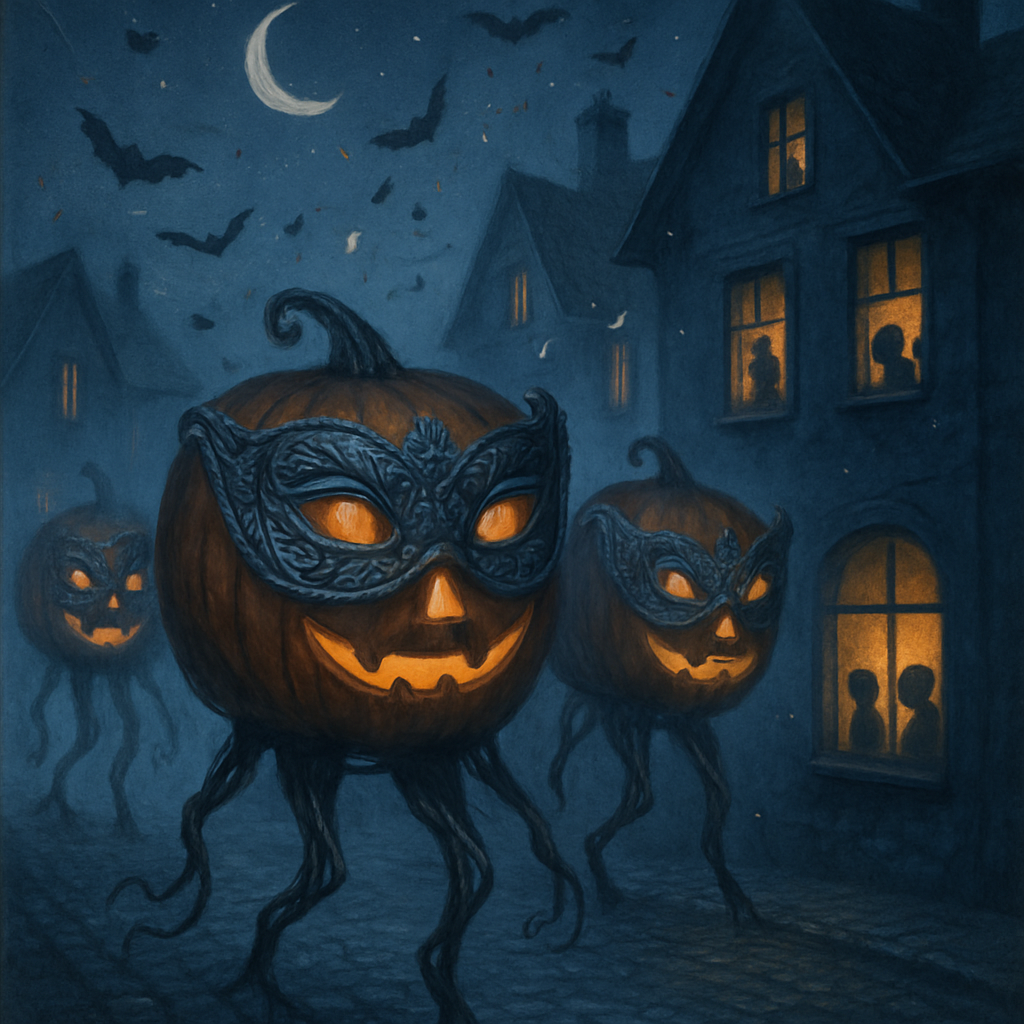 Moonlit Parade Of The Masked Pumpkins Paint by diamonds art