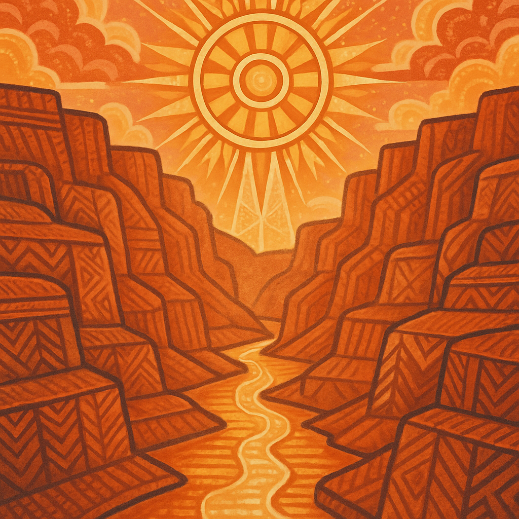 Sunwheel Over Patchwork Canyon painting diamond kit