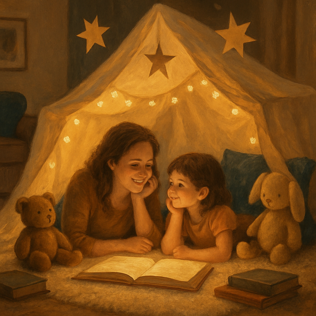 Pillow Fort Constellations Mother And Child Under A Homemade Tent diamonded painting kits