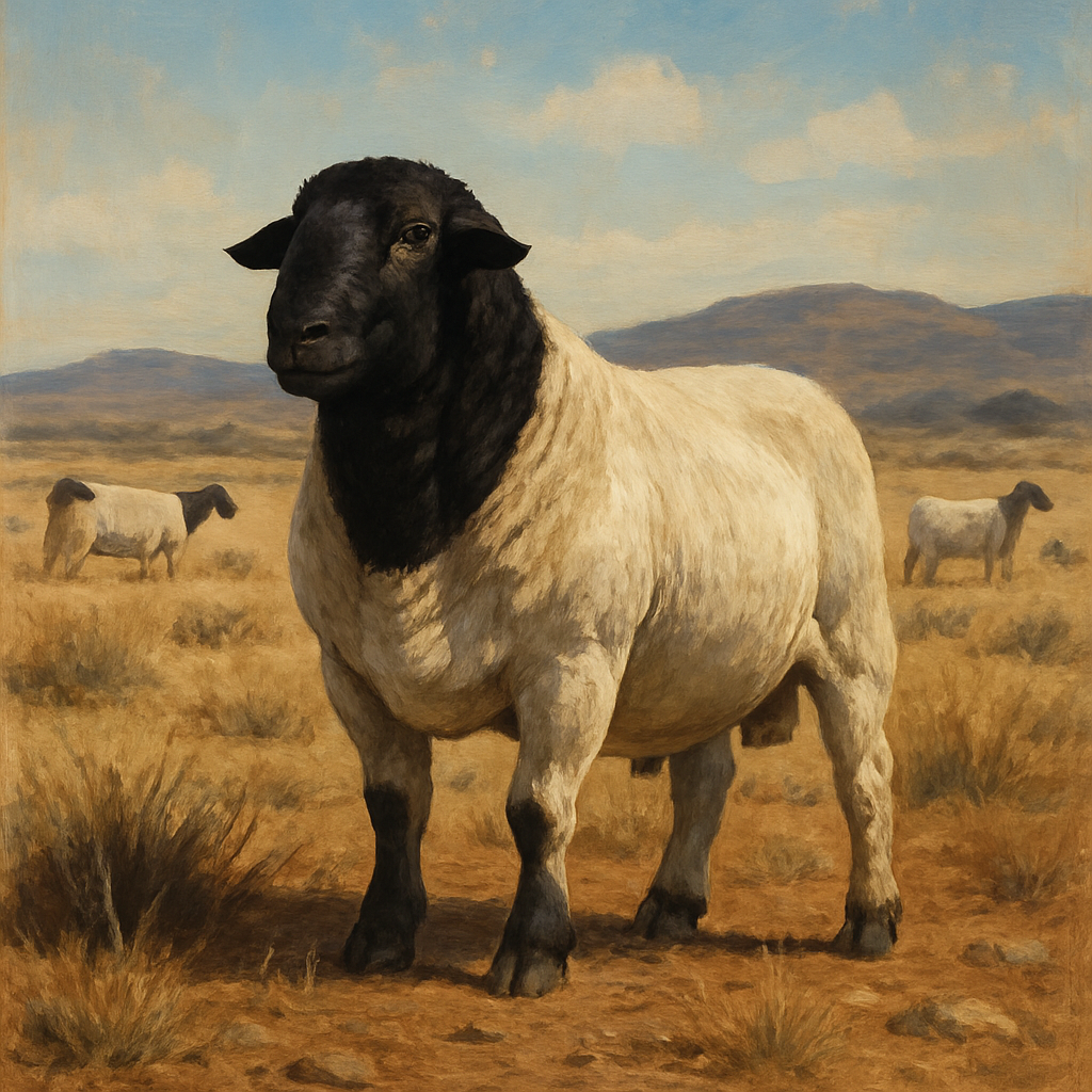 Dorper Sheep Arid Range Grazing Painting by diamonds kit
