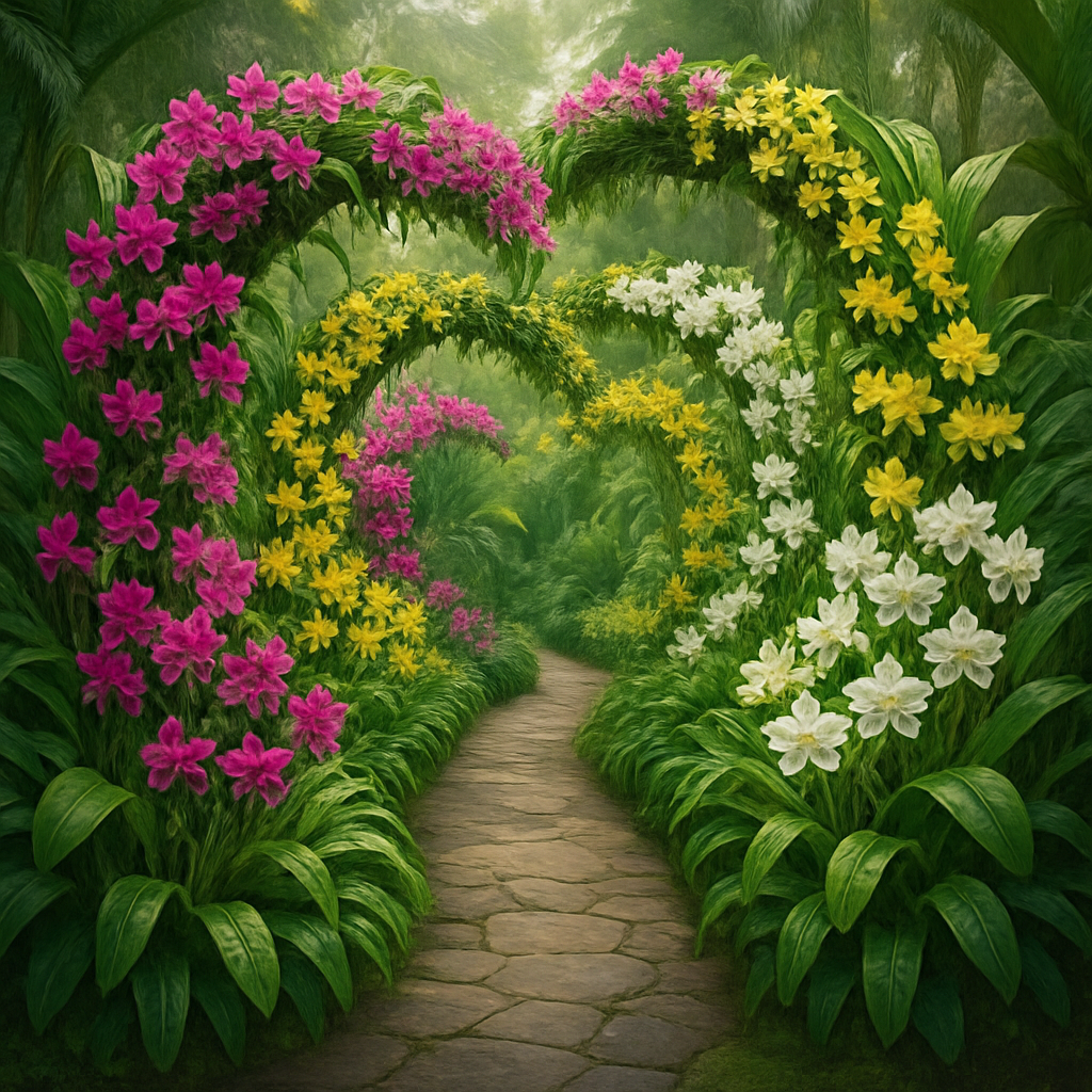 Singapore Botanic Gardens National Orchid Garden DIY paint by diamonds