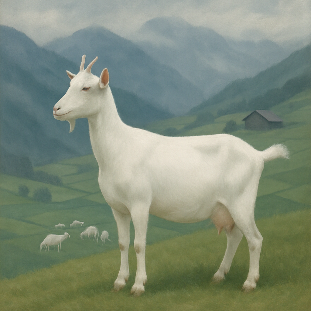 Saanen Dairy Goat Mountain Farm Paint by diamonds kits