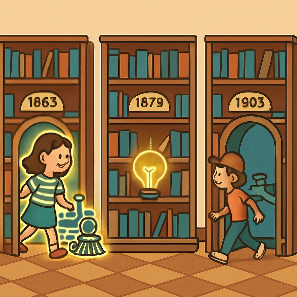 Time Traveling Library Of Inventions diamond painting