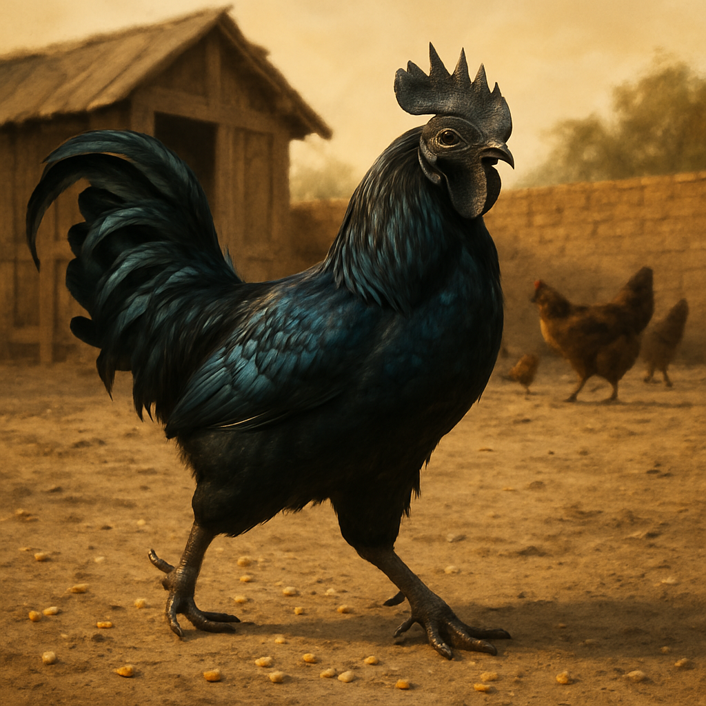 Kadaknath Chicken Free Range Yard paint by color