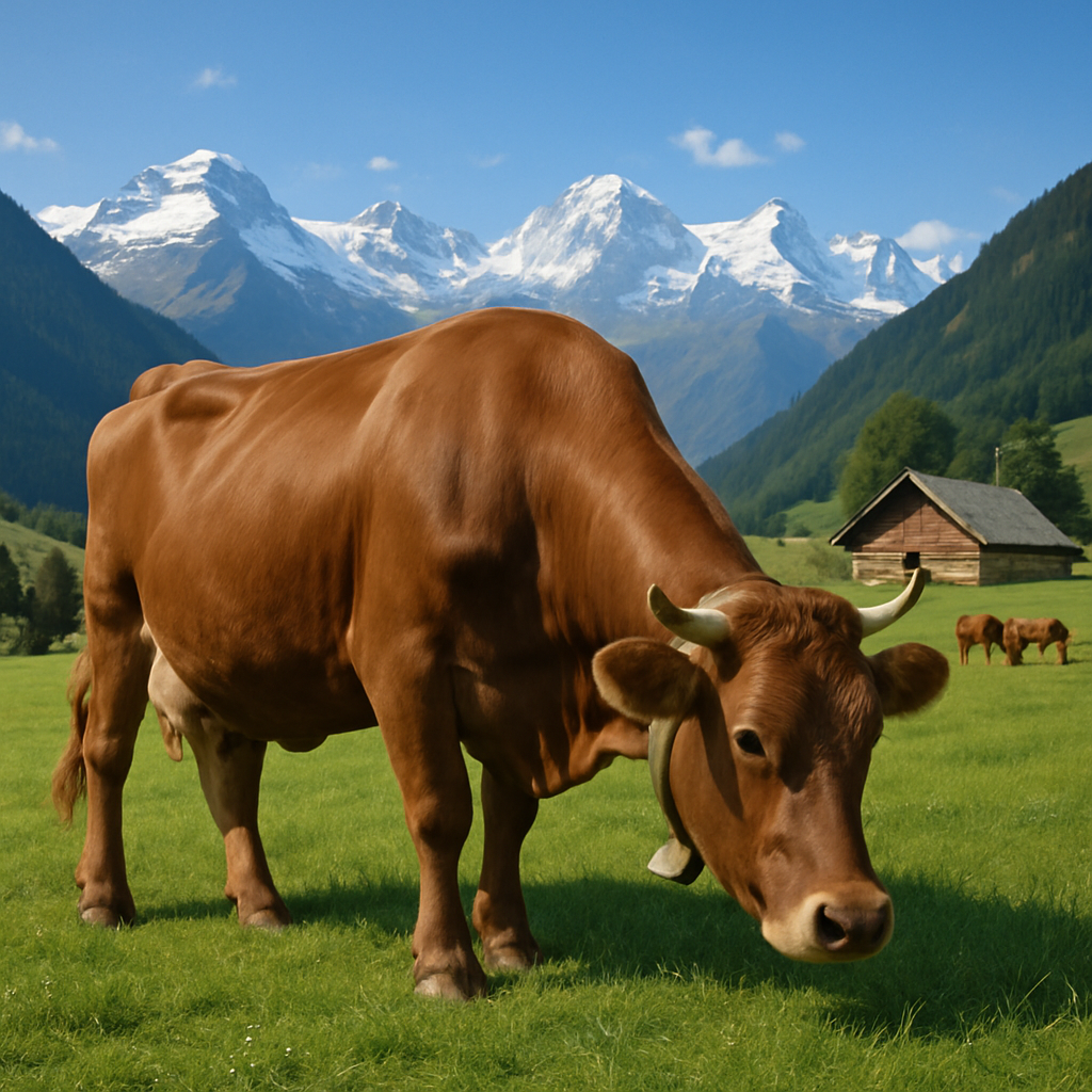 Braunvieh Cattle Alpine Dairy Pasture paint by color