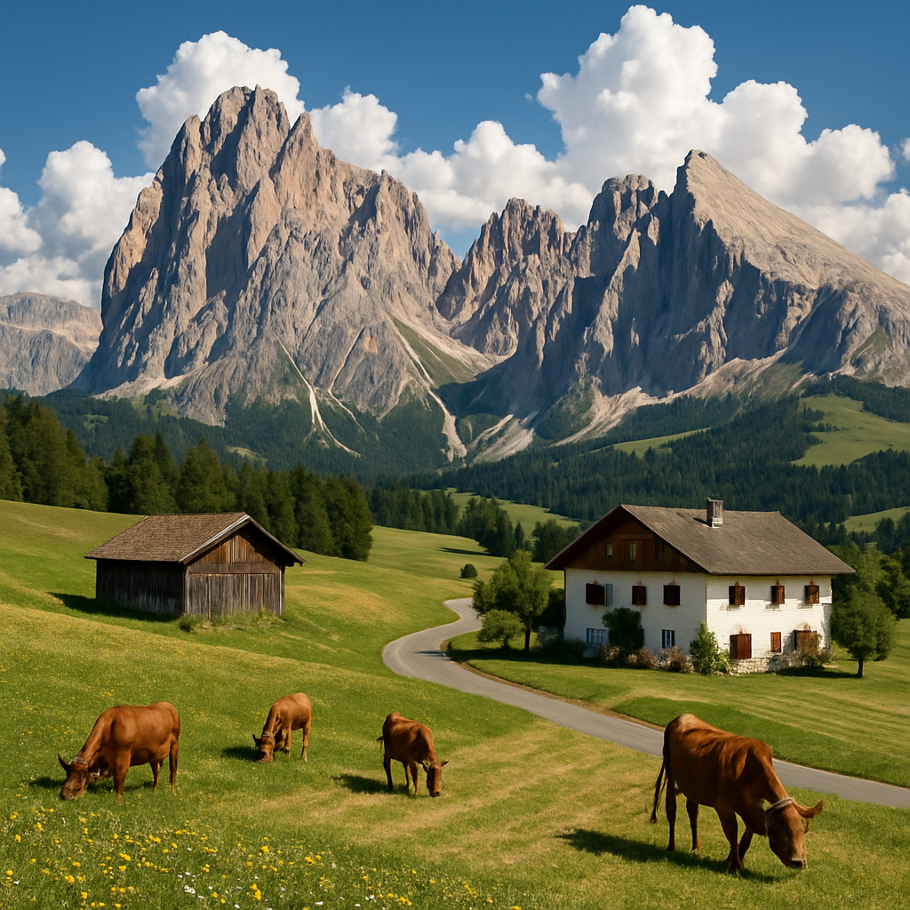 Summer Meadows Beneath The Dolomites paint by color
