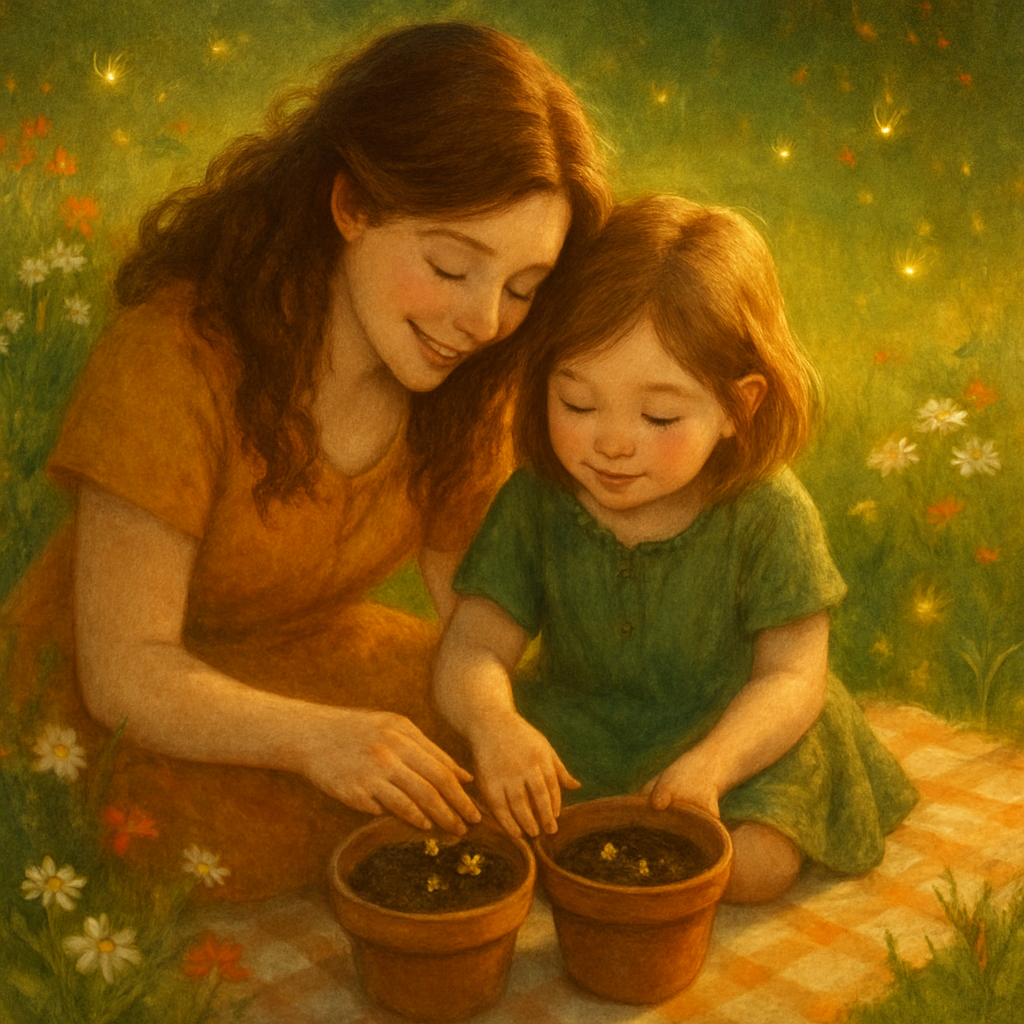 Star Garden Picnic Seeds Of Love With Mother And Child paint by diamond