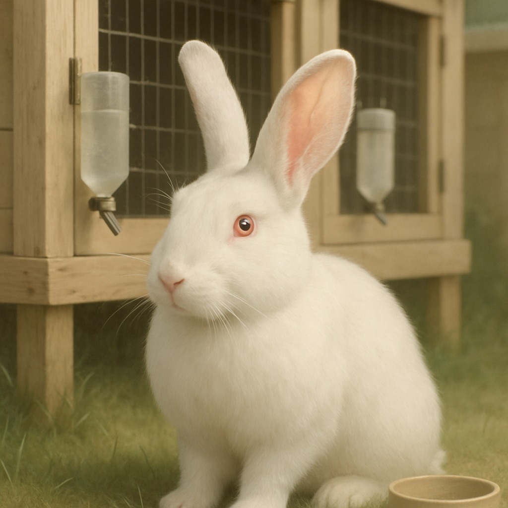 New Zealand White Rabbit Small Farm Hutch Painting by diamonds kit
