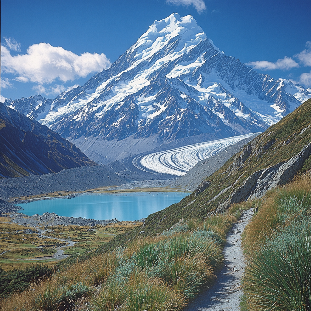 Mount Cook Aoraki National Park New Zealand paint by diamonds