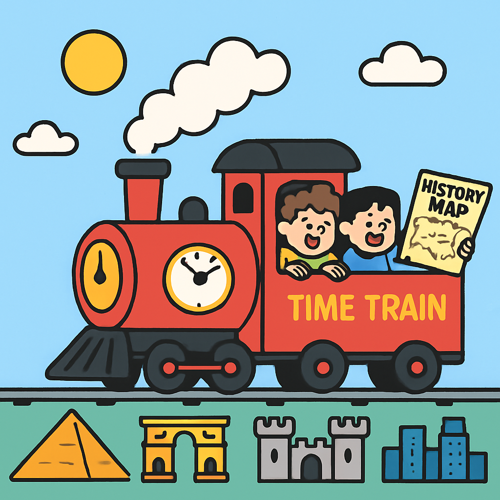 Time Traveling Train Through World History paint by diamond