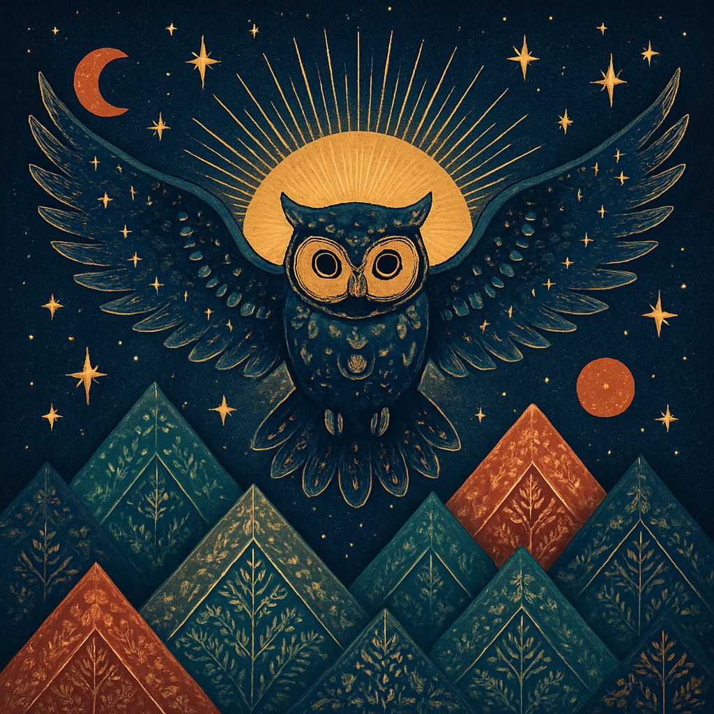Owl Of Radiant Mountain Harmony paint by color