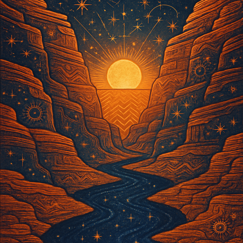 Sunlit Canyon Of Constellations paint by diamond