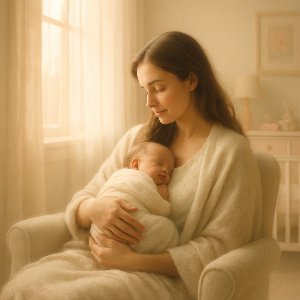 First Light Of Forever Mother And Newborn By The Window painting diamond kit