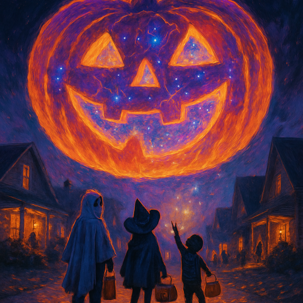 Suburban Pumpkin Portal At Dusk Paint by diamonds kits