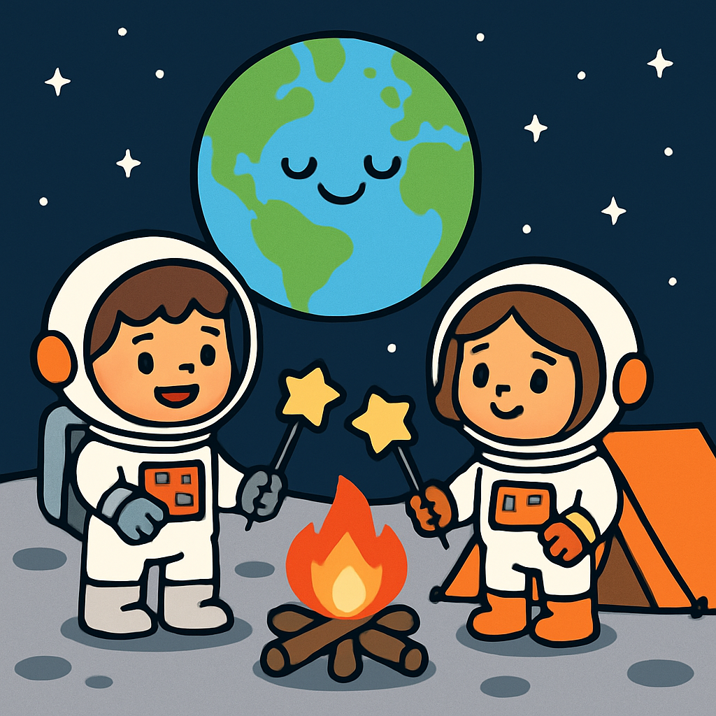Lunar Campout On The Moon diamonded painting kits