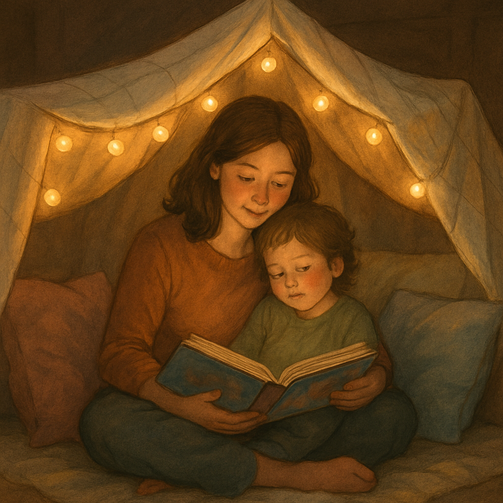 Storybook Sanctuary Mothers Lap In A Blanket Fort Paint by diamonds art