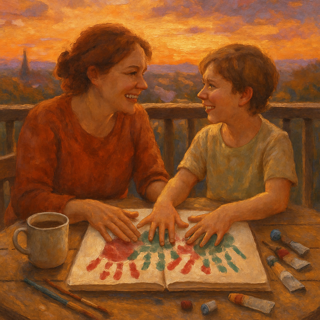 Sunset Sketches Handprints Across Generations DIY paint by diamonds
