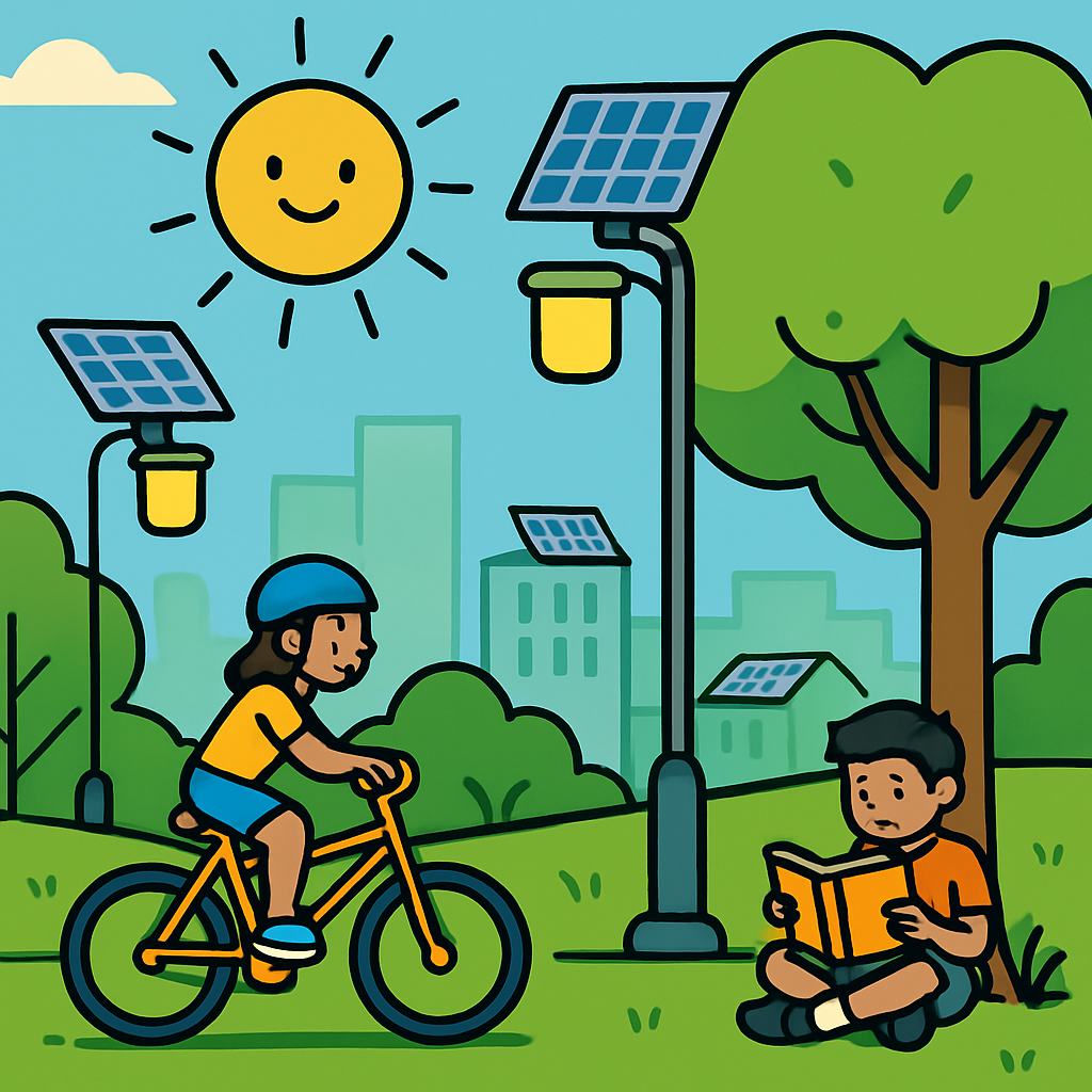 Solar Powered City Park painting diamond kit