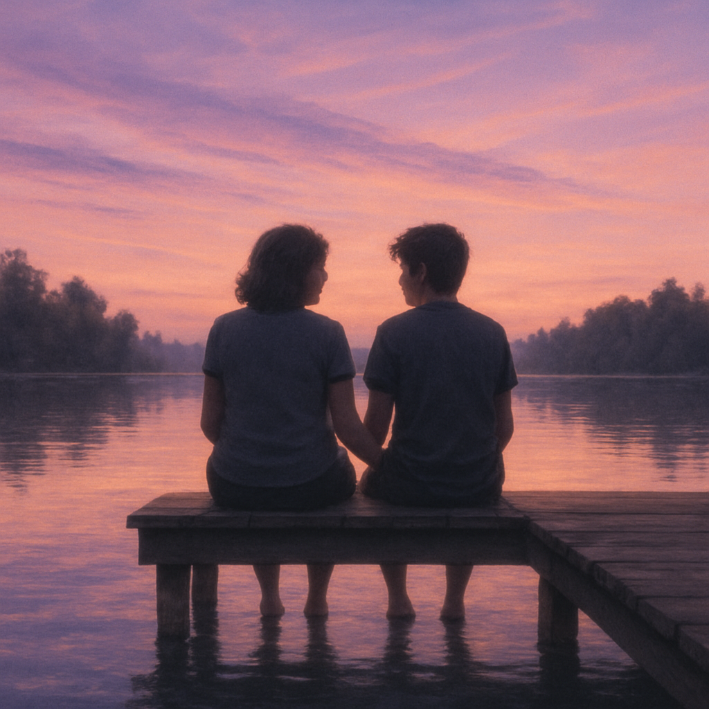 Harbor Of Quiet Strength Mother And Teen By The Lakeshore diamonded painting kits