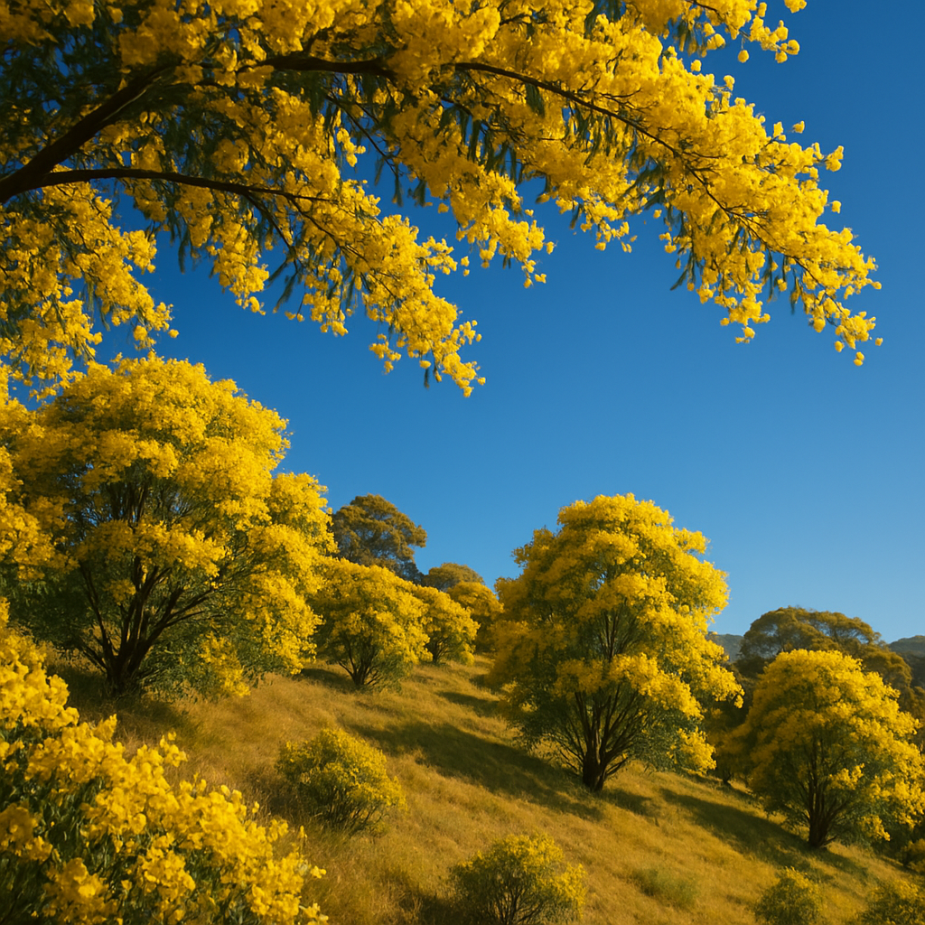 Golden Wattle Acacia Pycnantha Woodland diamond painting