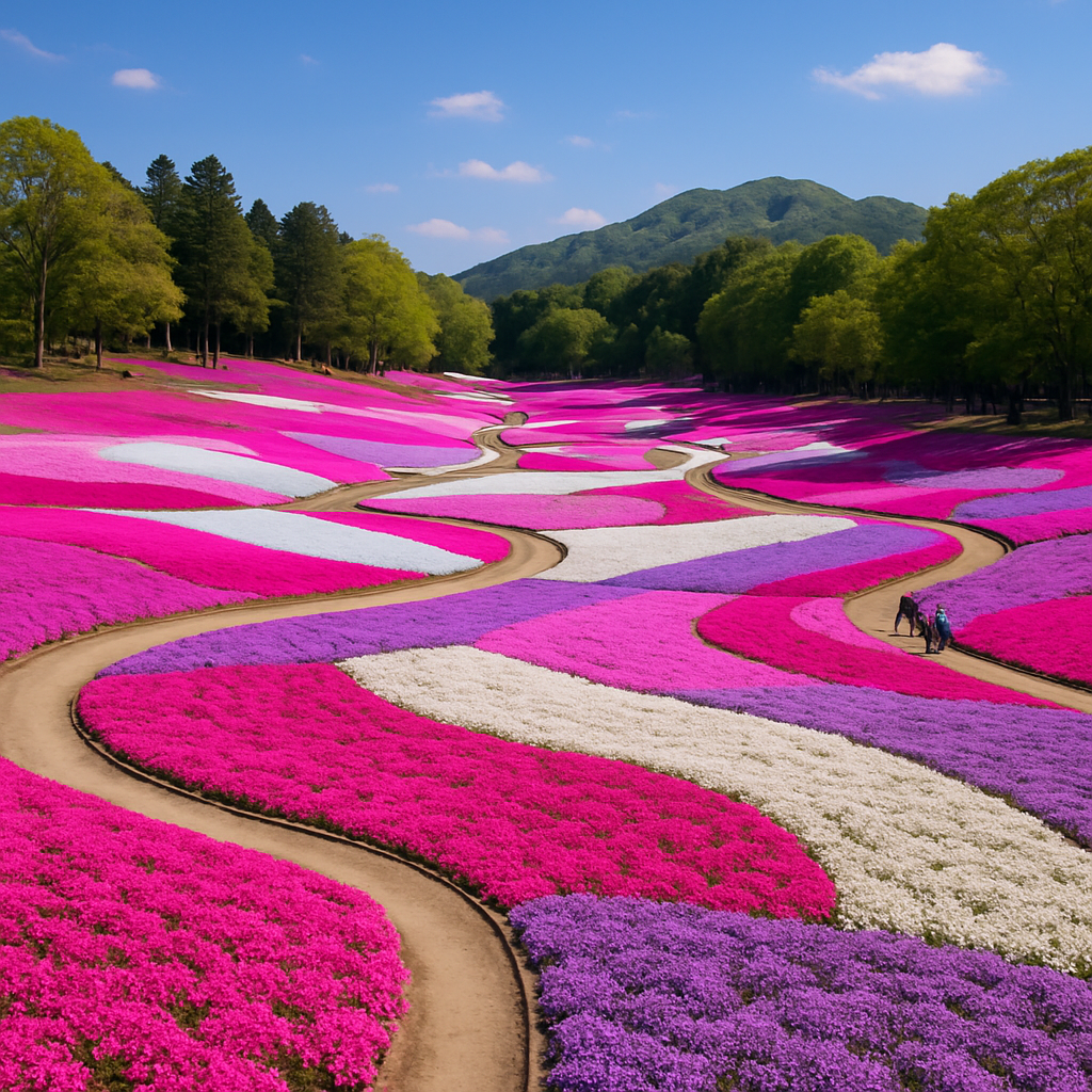 Moss Phlox Shibazakura Fields At Hitsujiyama Park paint by diamond