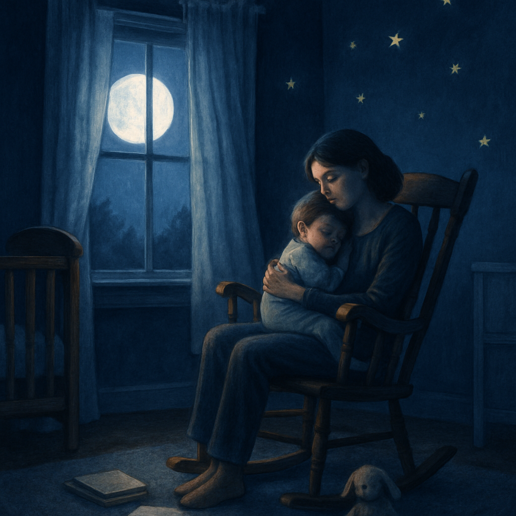 Moonbeam Lullaby Rocking Chair In The Quiet Window DIY paint by diamonds