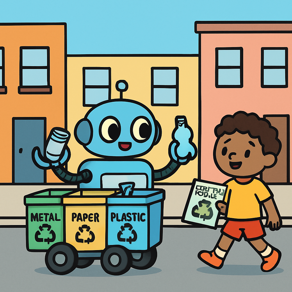 Robot Recycling City Cleanup Painting by diamonds kit