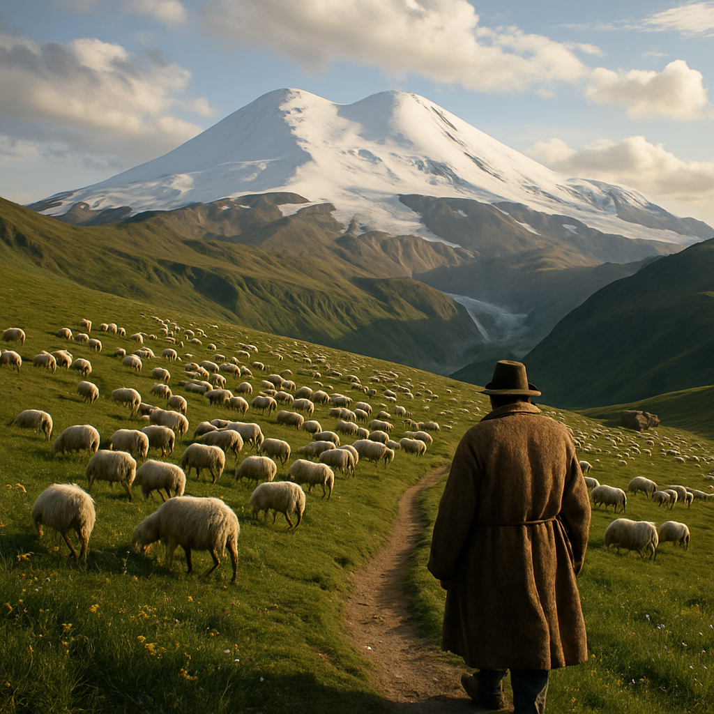 Shepherd Trail Below Mount Elbrus Snowfields diamonded painting kits