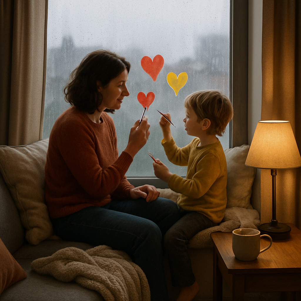 Rainy Window Daydreams Painting Hearts On The Glass paint by diamond