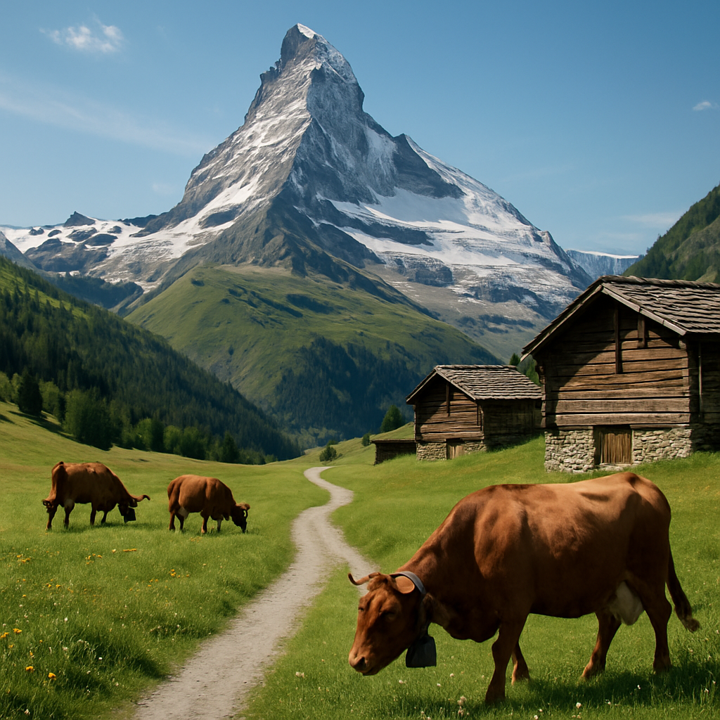 Summer Pastures Under The Matterhorn Paint by diamonds kits