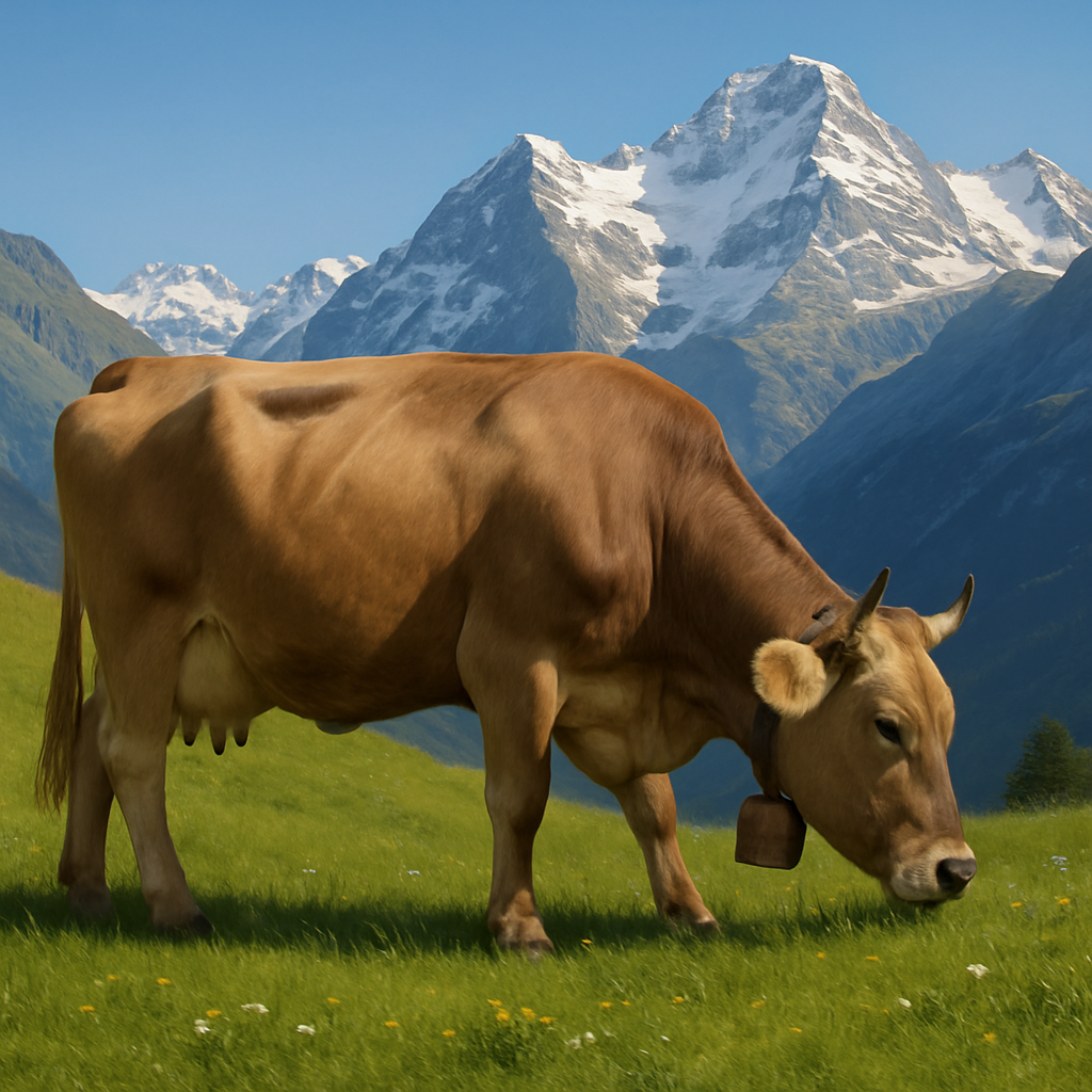 Braunvieh Cattle Switzerland paint by diamonds