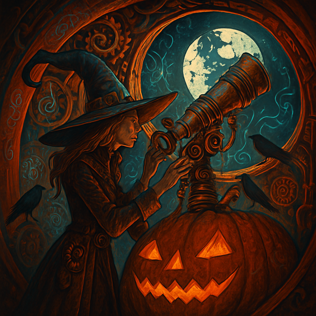 Clockwork Pumpkin Observatory paint by diamond