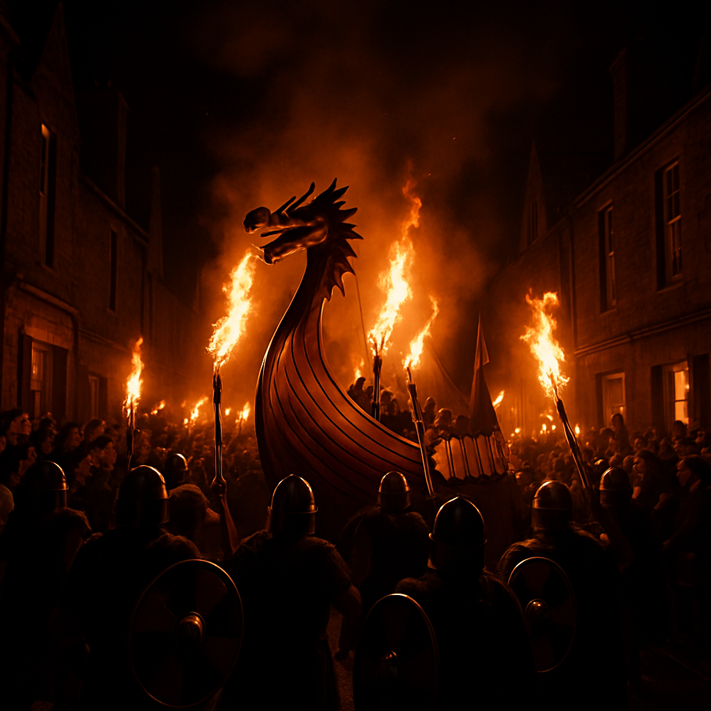 Up Helly Aa Fire Festival Lerwick Scotland paint by color