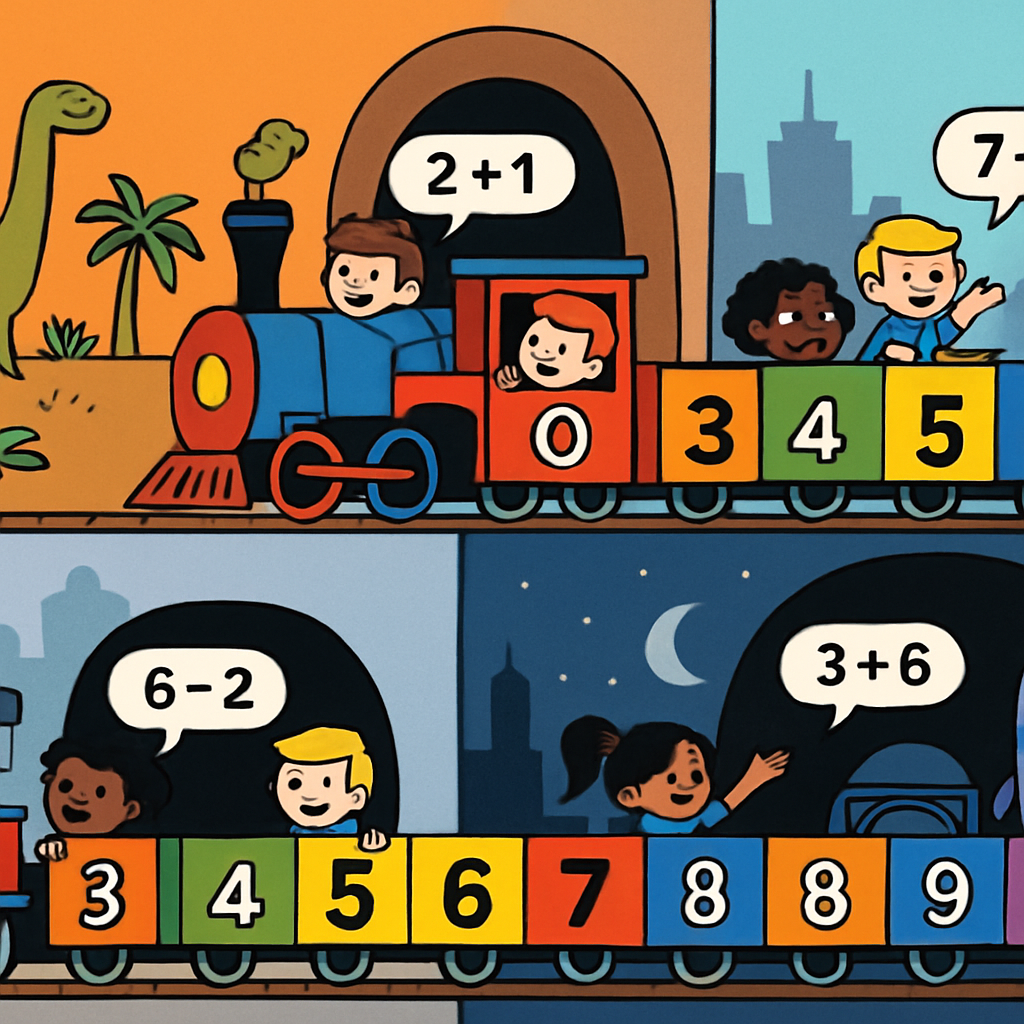 Time Traveling Math Train Painting by diamonds kit